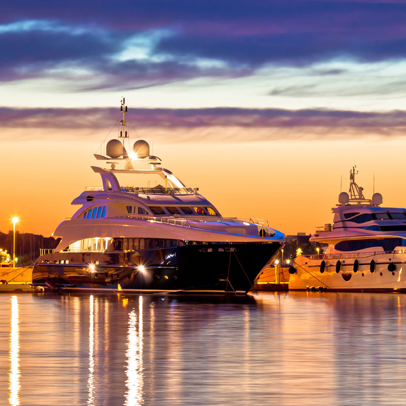 Yacht sunset